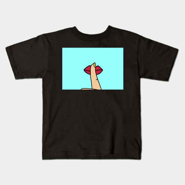 Finger on the lip Kids T-Shirt by Shus-arts